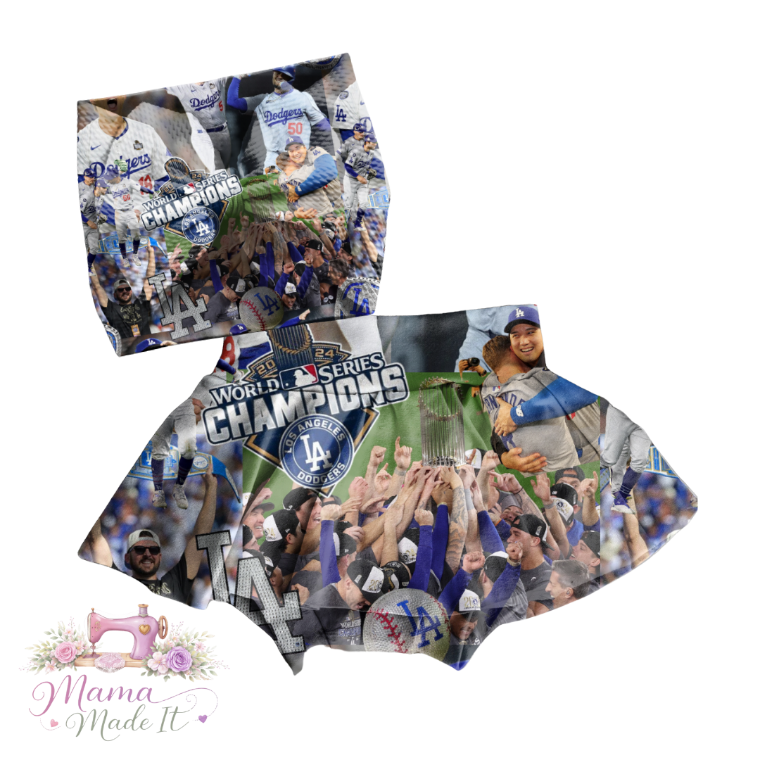 World Series Dodgers baby skirt and headwrap