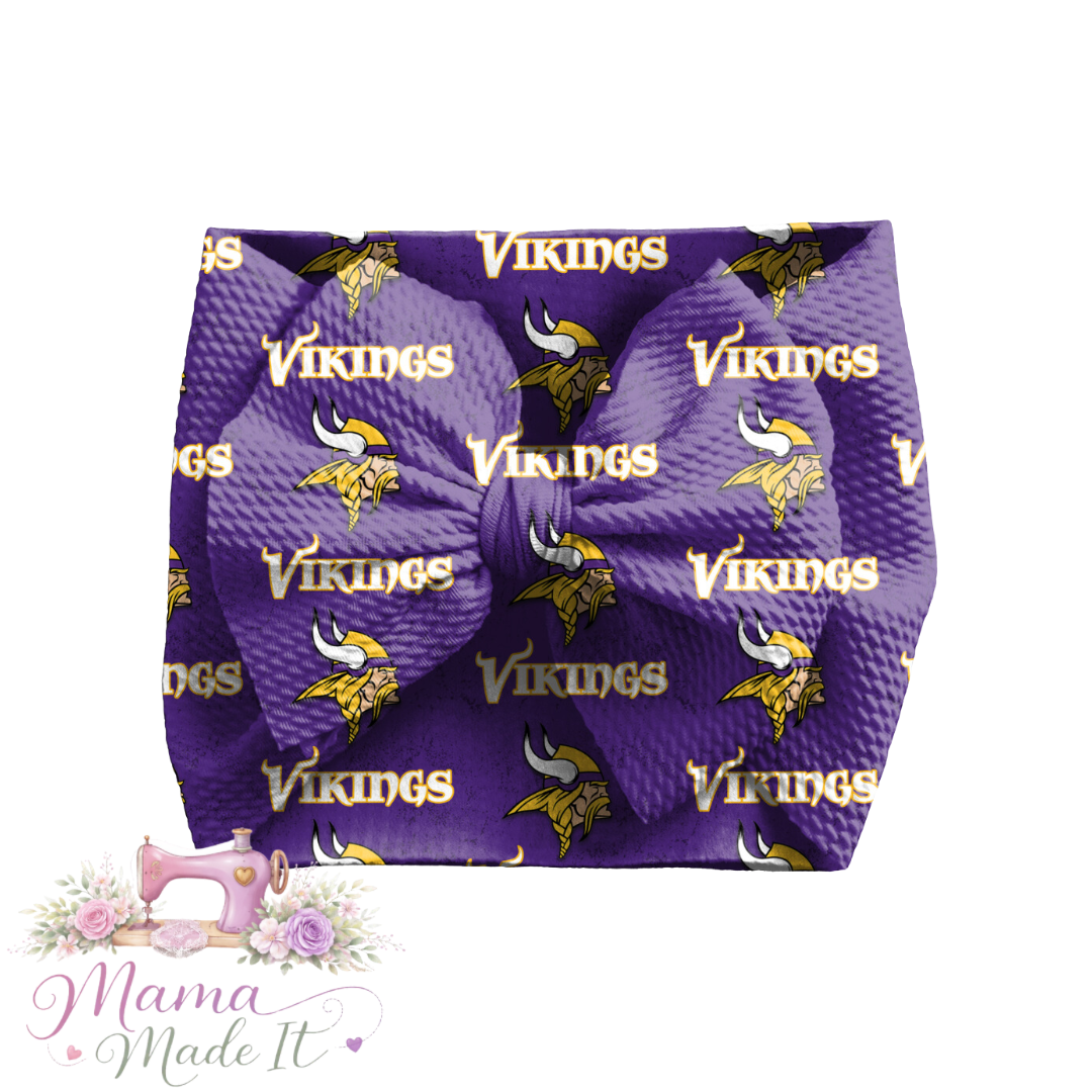 Vikings baby bummies, skirt, Headwrap or flare pants