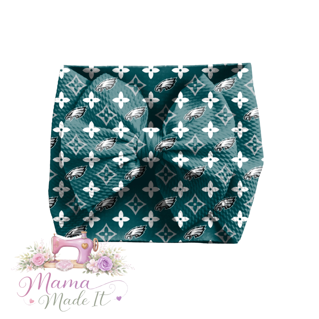 Philadelphia Eagles boujee baby bummies, flare pants or headwrap