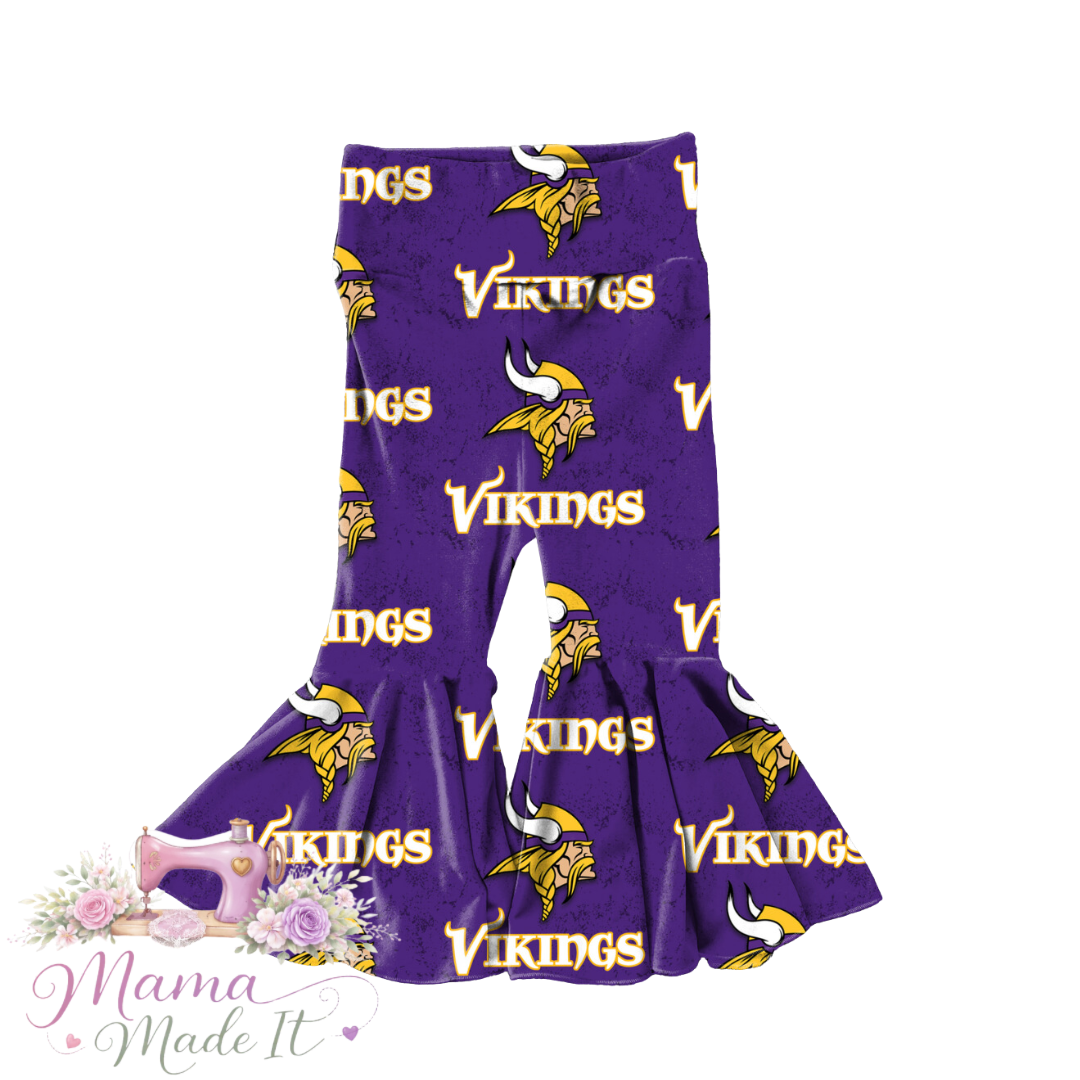 Vikings baby bummies, skirt, Headwrap or flare pants
