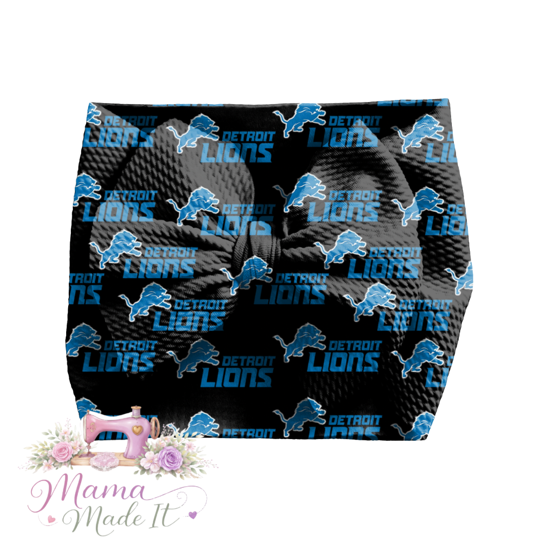 Detroit Lions black baby bummies, skirt, Headwrap or flare pants