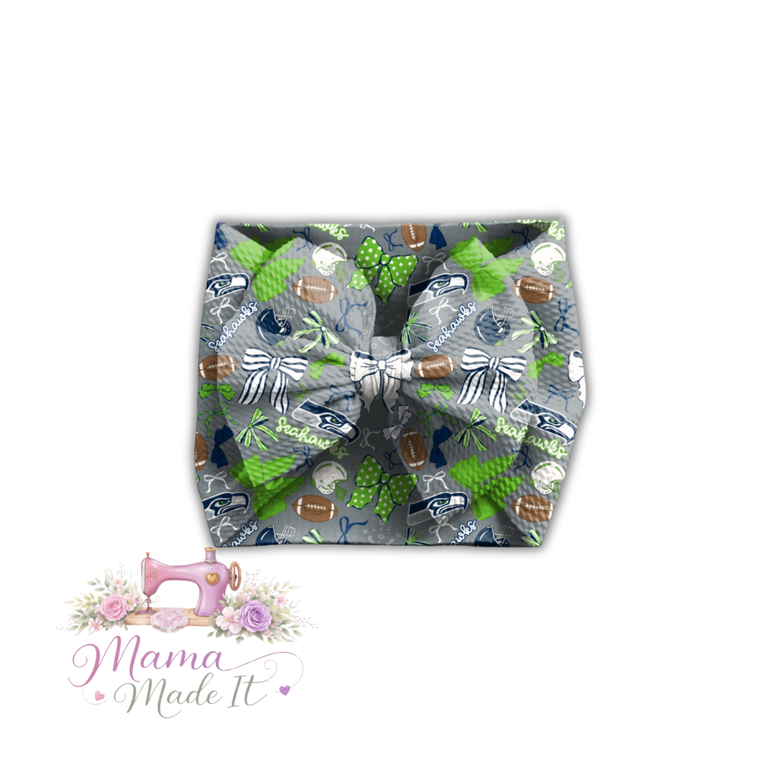 Seattle Seahawks baby bummies, skirt, flare pants or headwrap