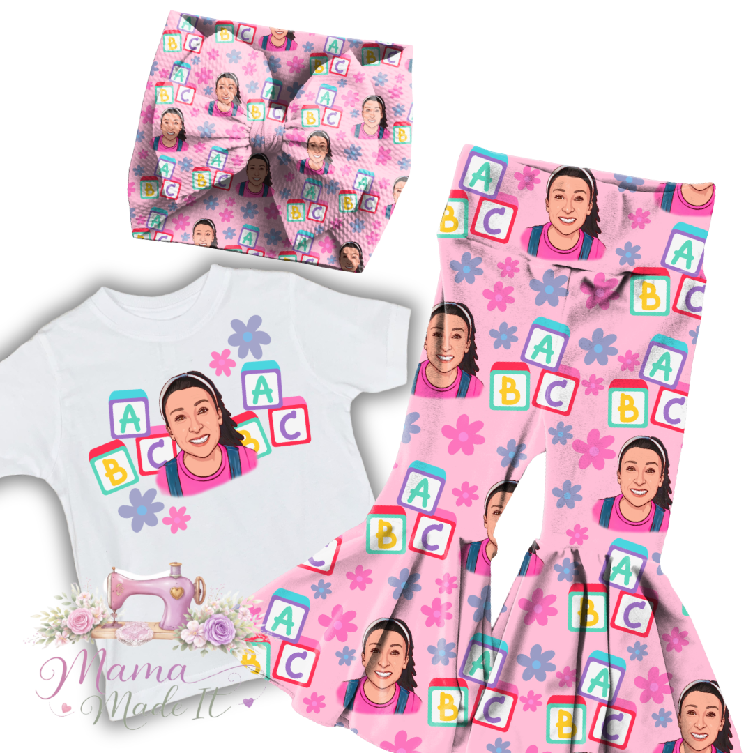 Floral Ms Rachel Bummie, Flare pants or  Headwrap bow