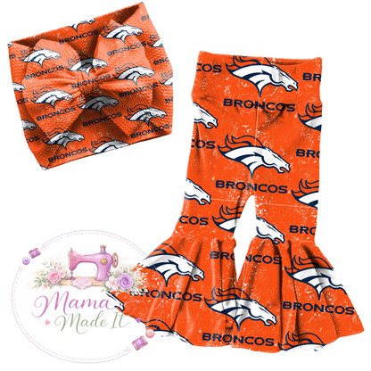 Denver Broncos Headwrap or Flare pants