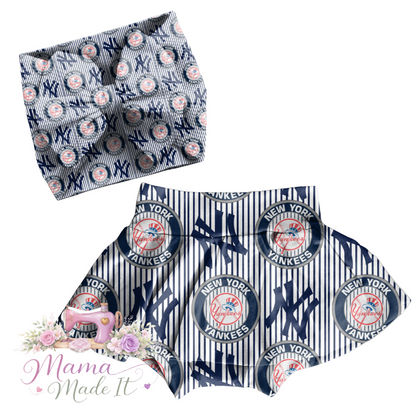 New York Yankees baby bummies, skirt, flare pants or headwrap