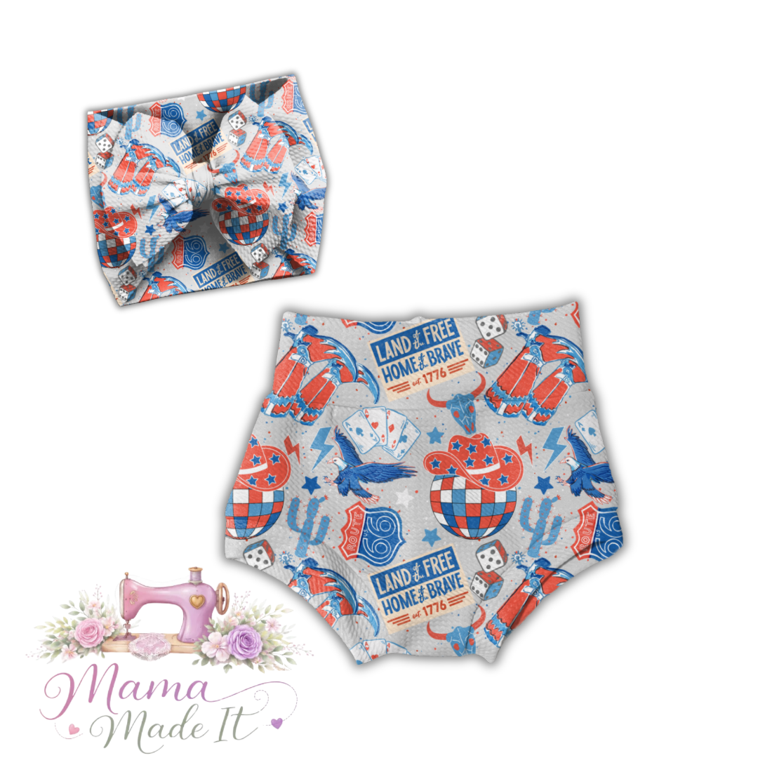 Western 4th of July Flare Pants, Bummies or headwrap
