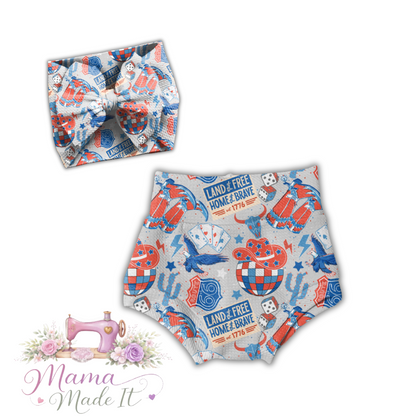 Western 4th of July Flare Pants, Bummies or headwrap