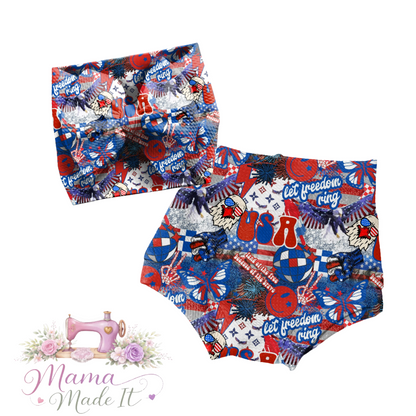 4th of July Flare Pants, Bummies or headwrap