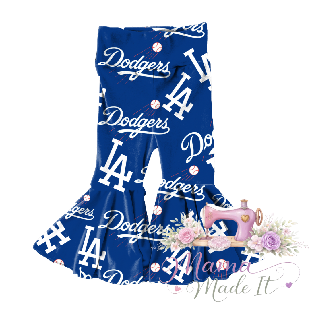 Dodgers baby bummies, skirt, flare pants or headwrap