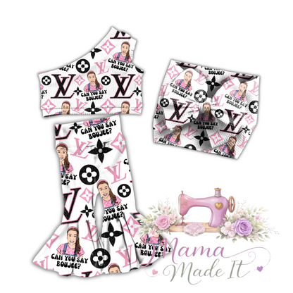 Boujee Ms Rachel Bummie, Flare pants or  Headwrap bow