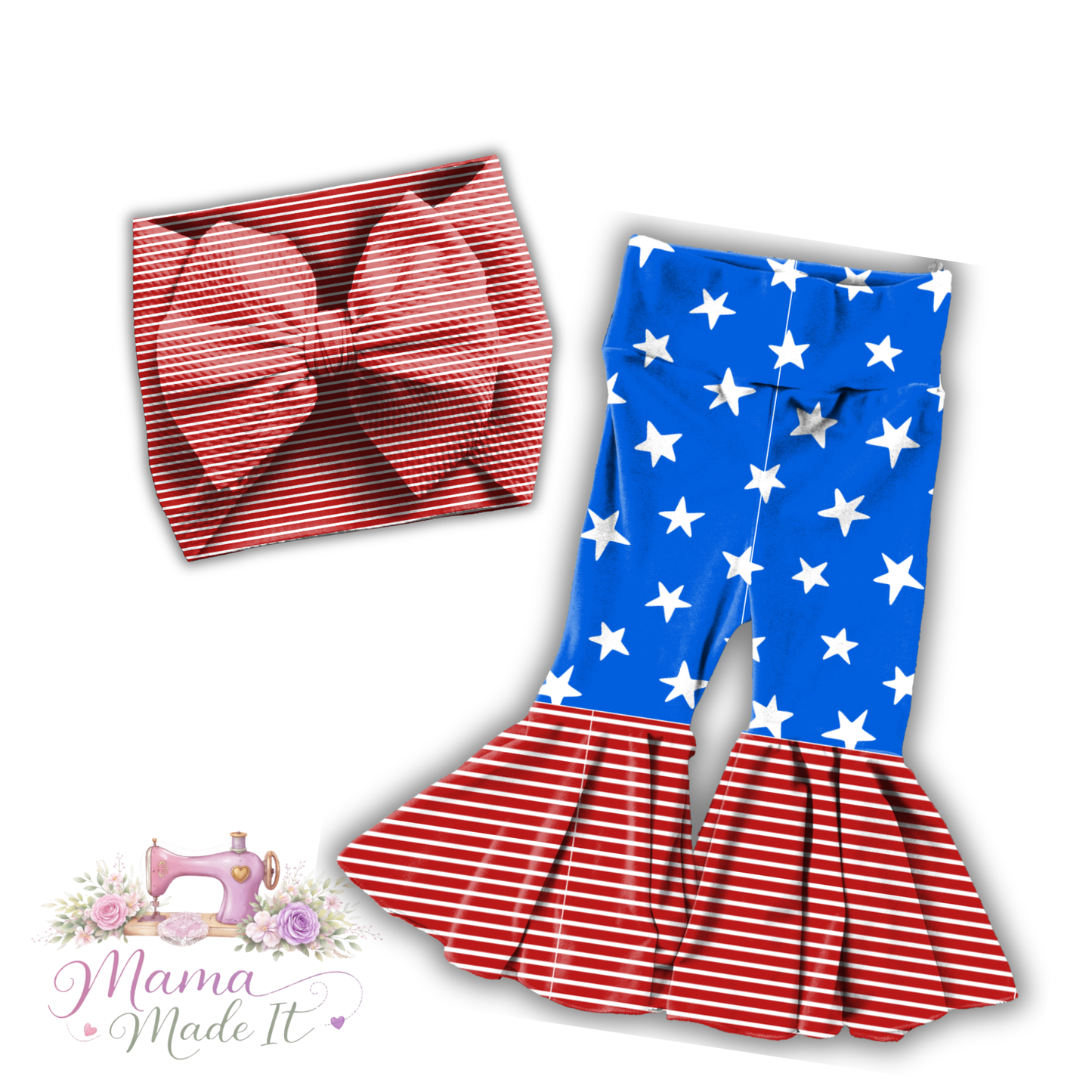 4th of July Flare Pants, Bummies or headwrap