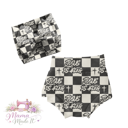 Jesus baby bummies, skirt, flare pants or headwrap