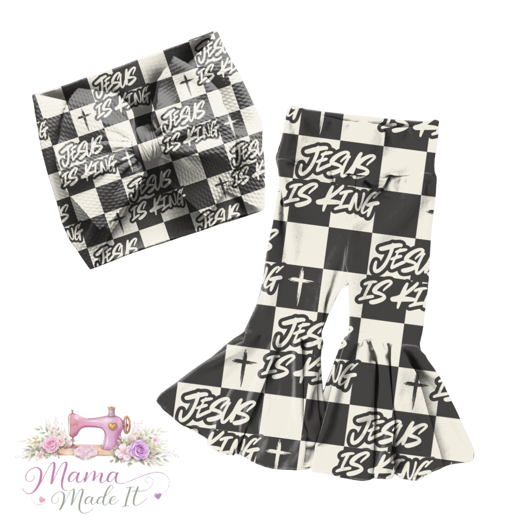 Jesus baby bummies, skirt, flare pants or headwrap