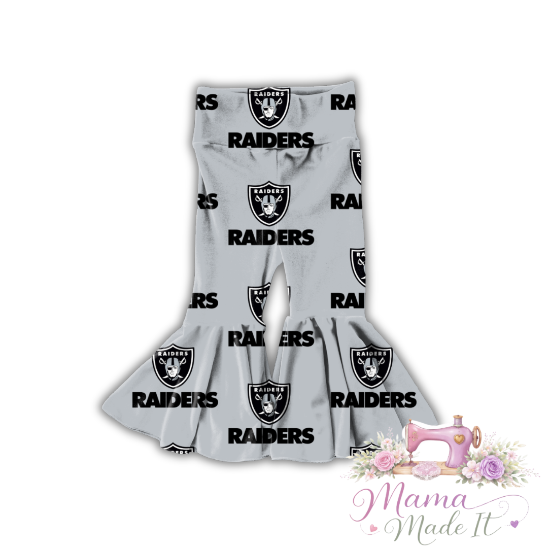 Las Vegas Raiders baby bummies, skirt, Headwrap or flare pants