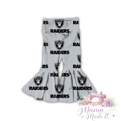 Las Vegas Raiders baby bummies, skirt, Headwrap or flare pants