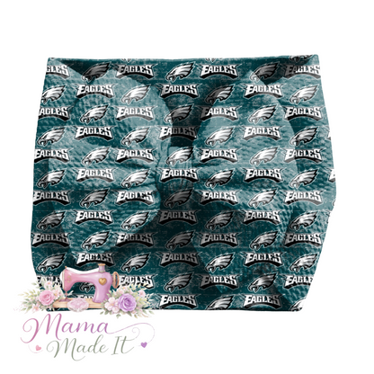 Philadelphia Eagles, baby bummies, skirt, flare pants or headwrap