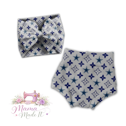 Dallas Cowboys Boujee baby bummies, skirt, flare pants or headwrap