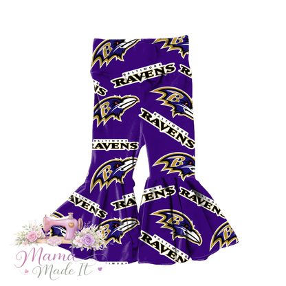 Baltimore Ravens baby bummies, skirt, flare pants or headwrap