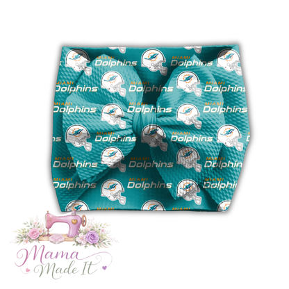 Miami Dolphins baby bummies, skirt, flare pants or headwrap