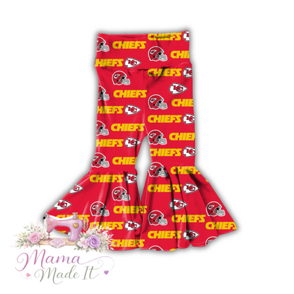 Kansas City Chiefs  baby bummies, skirt, Headwrap or flare pants