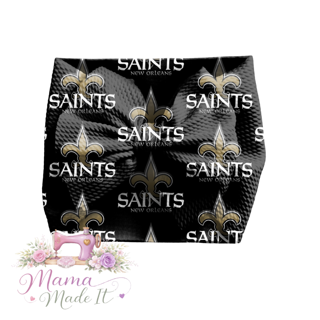 New Orleans Saints, baby bummies, skirt, flare pants or headwrap