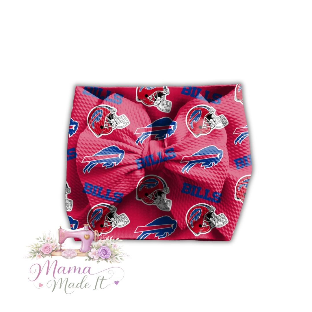 Buffalo Bills (Red) baby bummies, skirt, flare pants or headwrap