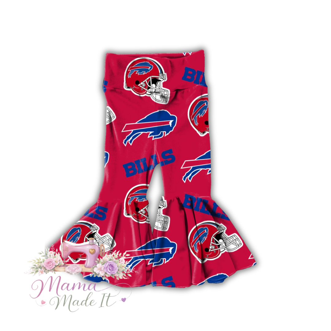 Buffalo Bills (Red) baby bummies, skirt, flare pants or headwrap