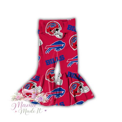 Buffalo Bills (Red) baby bummies, skirt, flare pants or headwrap