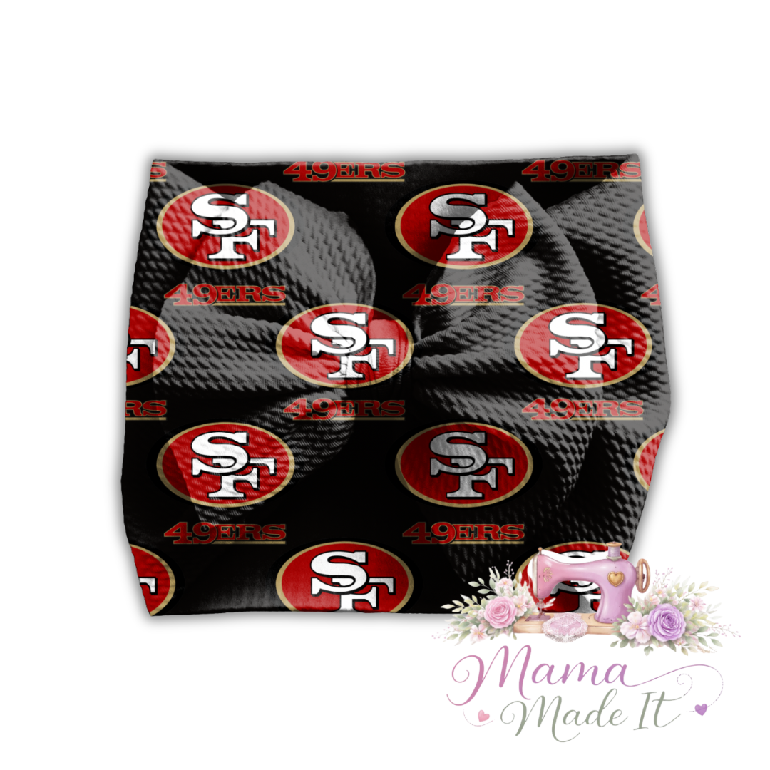 San Francisco (Black) 49ers baby bummies, skirt, Headwrap or flare pants