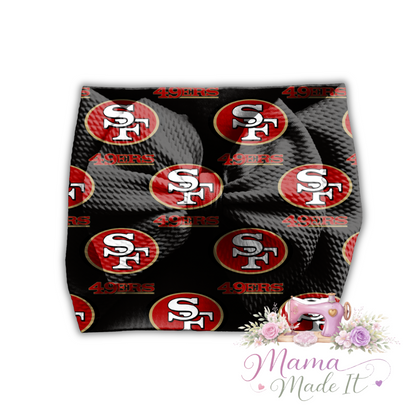 San Francisco (Black) 49ers baby bummies, skirt, Headwrap or flare pants