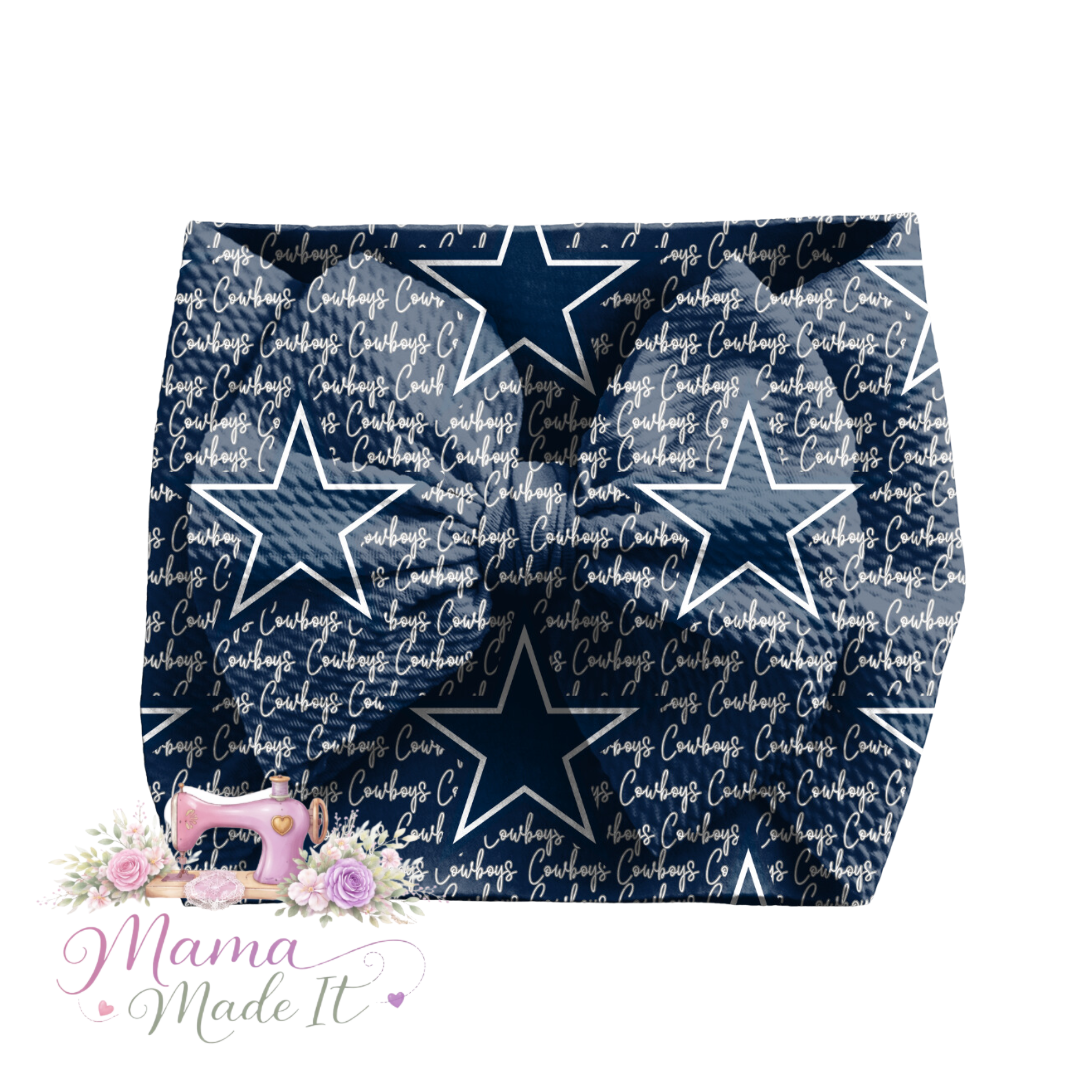 Dallas Cowboys baby bummies, skirt, flare pants or headwrap