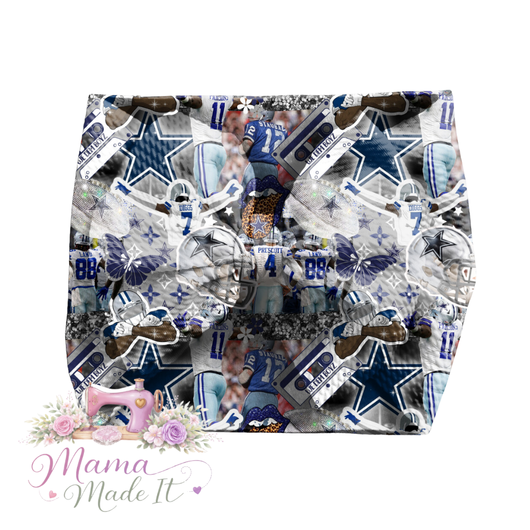 Dallas Cowboys collage baby bummies, skirt, flare pants or headwrap