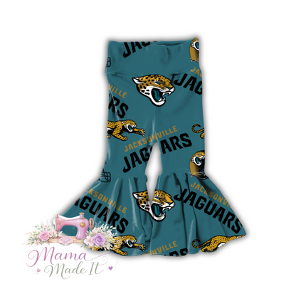 Jacksonville Jaguars baby bummies, skirt, flare pants or headwrap
