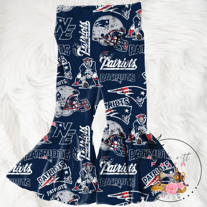 New England Patriots baby bummies, skirt, flare pants or headwrap (Blue)
