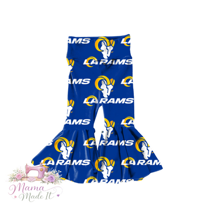 Los Angeles Rams baby bummies, skirt, flare pants or headwrap