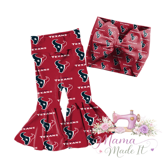 Texans baby bummies, skirt, flare pants or headwrap