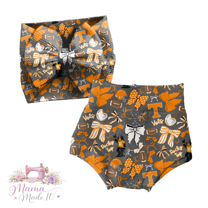 Tennessee Vols baby bummies, skirt, flare pants or headwrap (Copy)