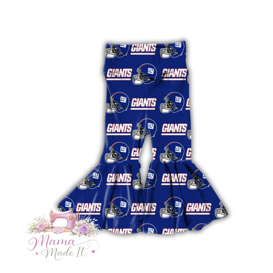 New York Giants, baby bummies, skirt, flare pants or headwrap