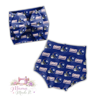 New York Giants, baby bummies, skirt, flare pants or headwrap